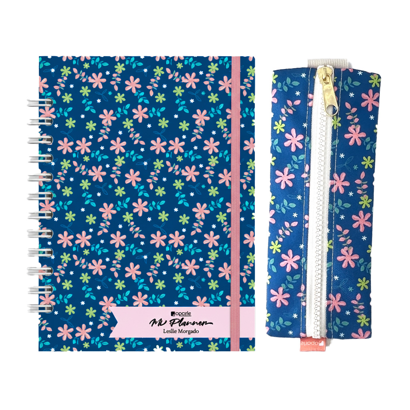 Planner personalizado con estuche para agenda diseño azul  1