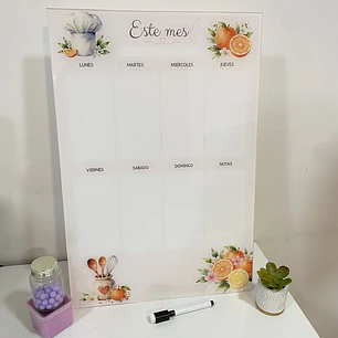 Pizarra Acrilica Semanal / Menu semanal