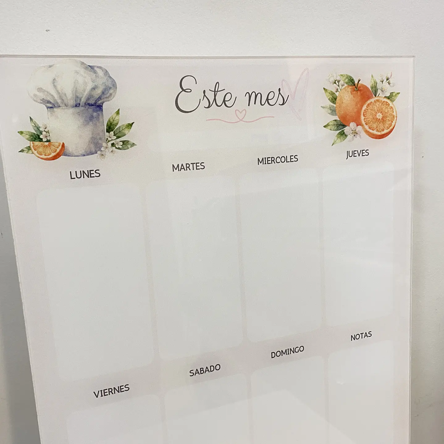 Pizarra Acrilica Semanal / Menu semanal 3