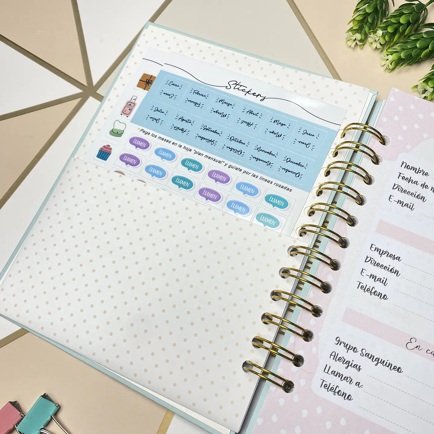 Planner personalizado inicial elegante 2
