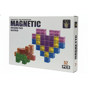 Bloques Magnéticos Transparentes de 52 Piezas