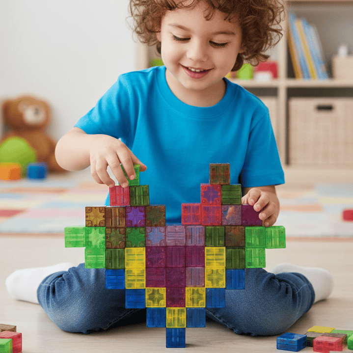 Bloques Magnéticos Transparentes de 52 Piezas 3