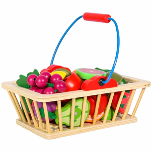 Canasta de Frutas de Madera