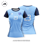 CAMISETA  CELESTE VOLLEYBALL MUJER TREWHELAS SCHOOL PROVIDENCIA 1