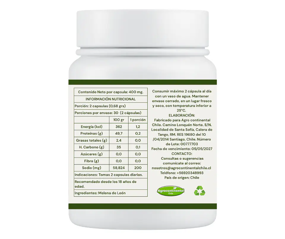 Melena de León Suplemento en Capsulas 2