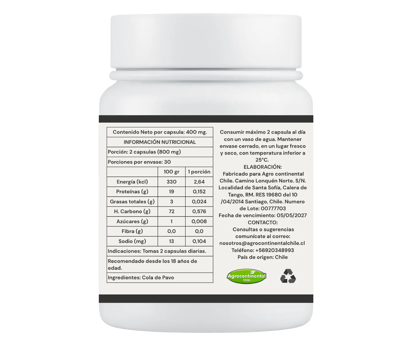 Cola de Pavo Suplemento en Capsulas 2