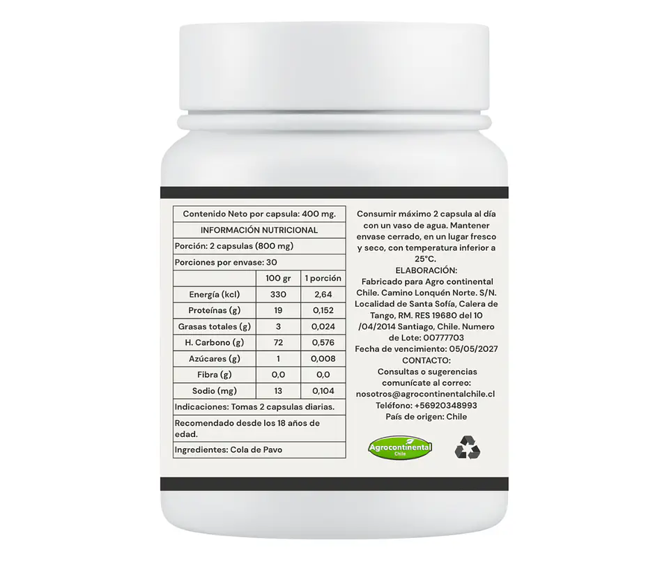 Cola de Pavo Suplemento en Capsulas 2