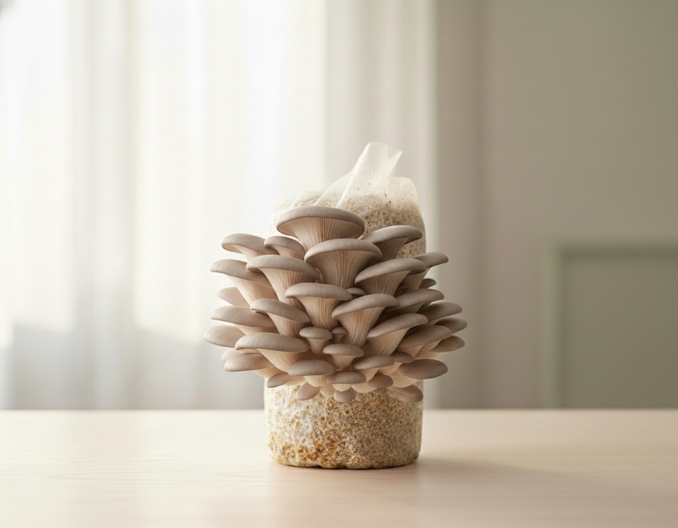 Kit de Autocultivo de champiñón Ostra Perla 1