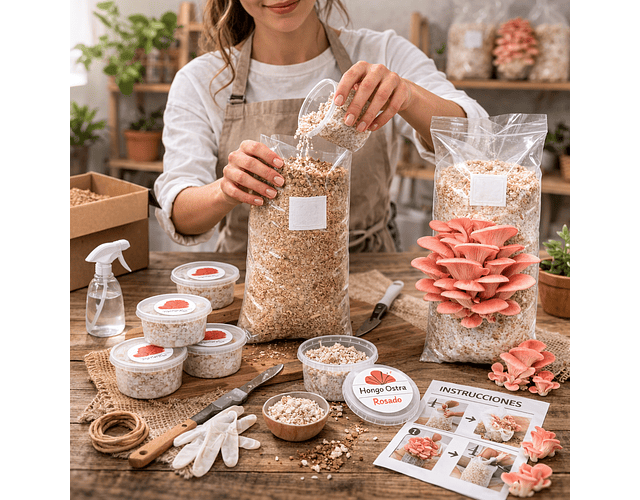 Monopack de Cultivo de Hongo Ostra Rosado