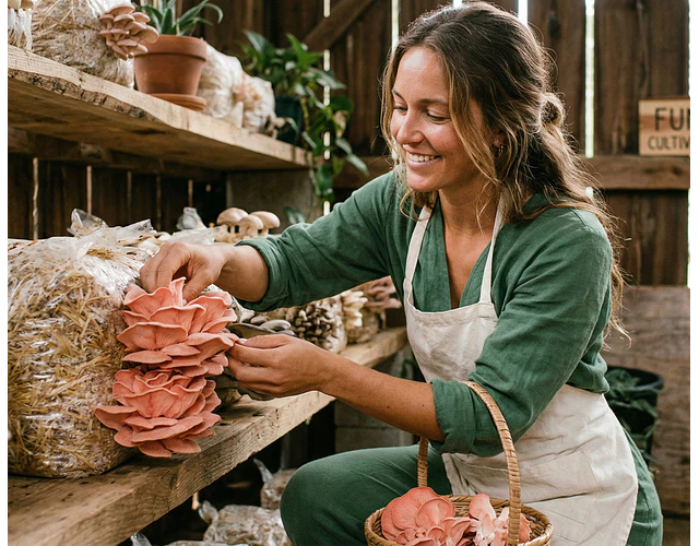 Micelio Hongo Ostra Rosado (Pleurotus Djamor)