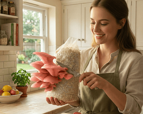 Kit de Autocultivo de champiñón Ostra Rosado