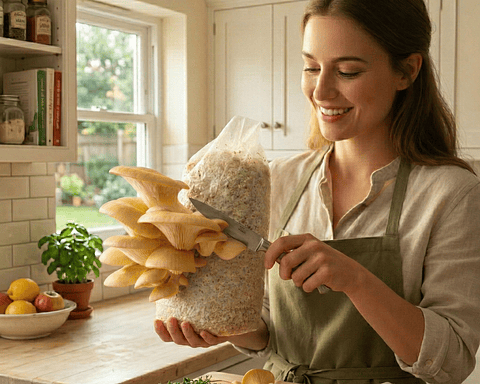 Kit de Autocultivo de champiñón Ostra Amarillo