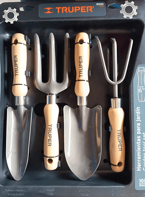 Juego Herramientas Para Jardín 4 Piezas, 6 Truper 15030