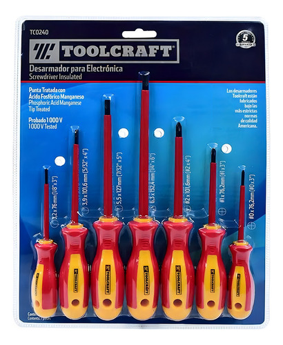 Juego Destornilladores Electricidad 7 Pzs Toolcraft Tc0240 1
