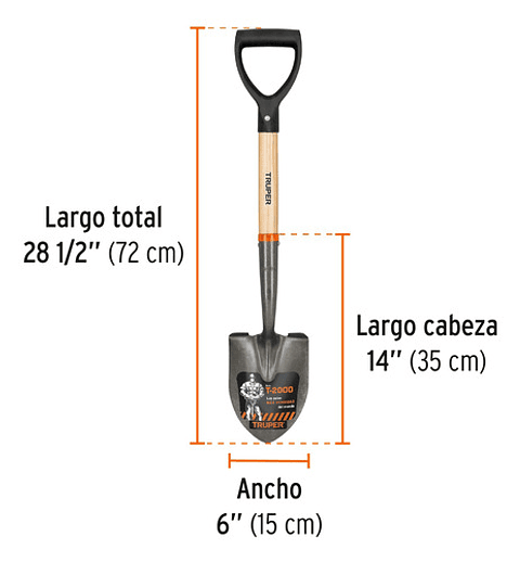 Pala Cajuelera Redonda, Puño 'd' Truper 17193
