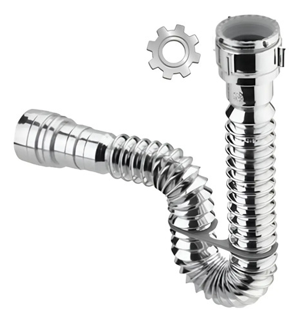 Desagüe Tipo Moneda Con Rebose Y Sifon Flexible Integrado 1