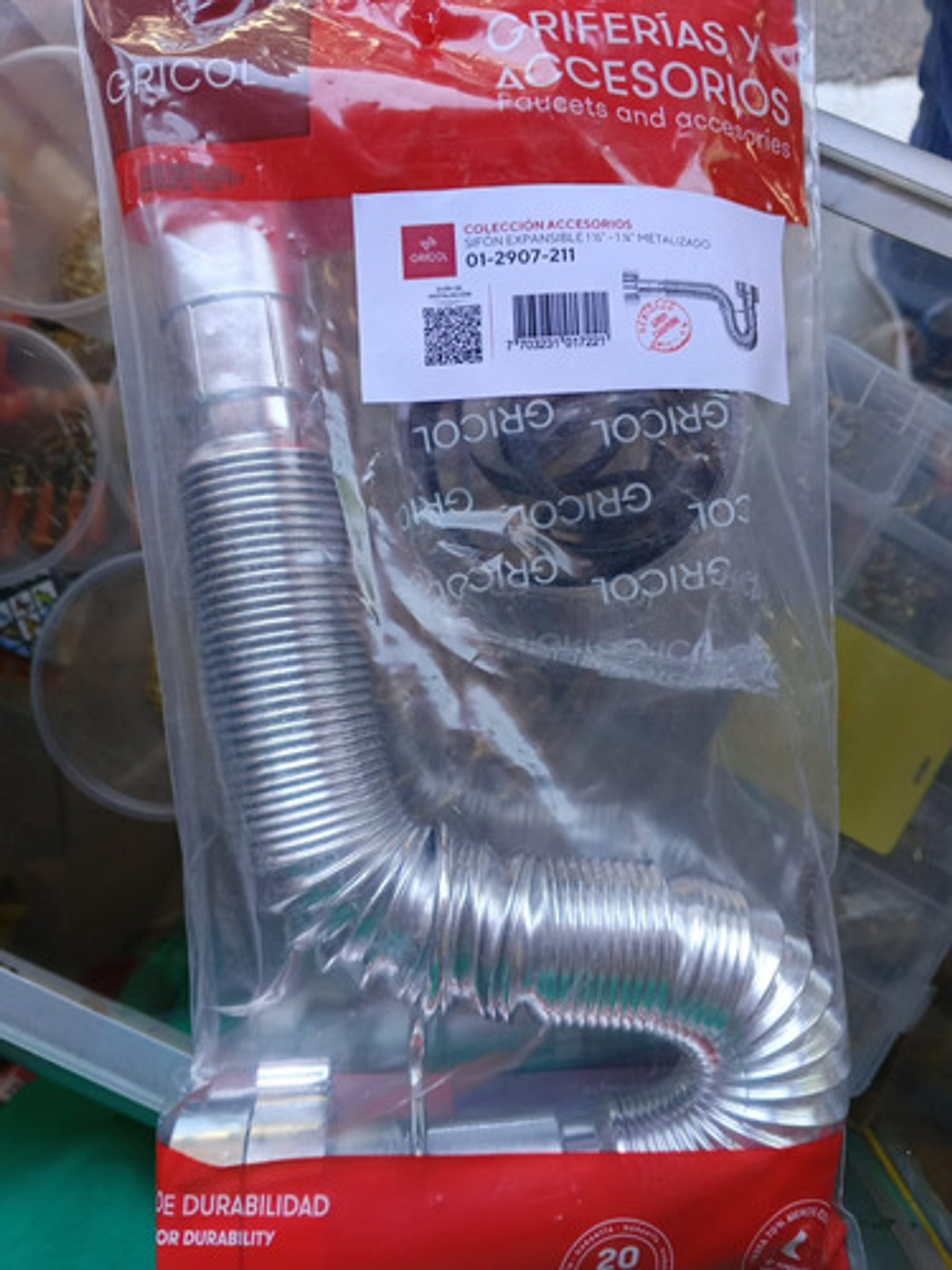 Desagüe Tipo Moneda Con Rebose Y Sifon Flexible Integrado 4