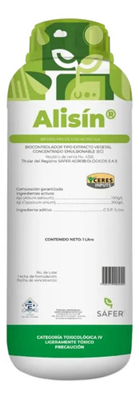Control Plaga Organico  Alisin Ajo Y Aji X 250 Ml