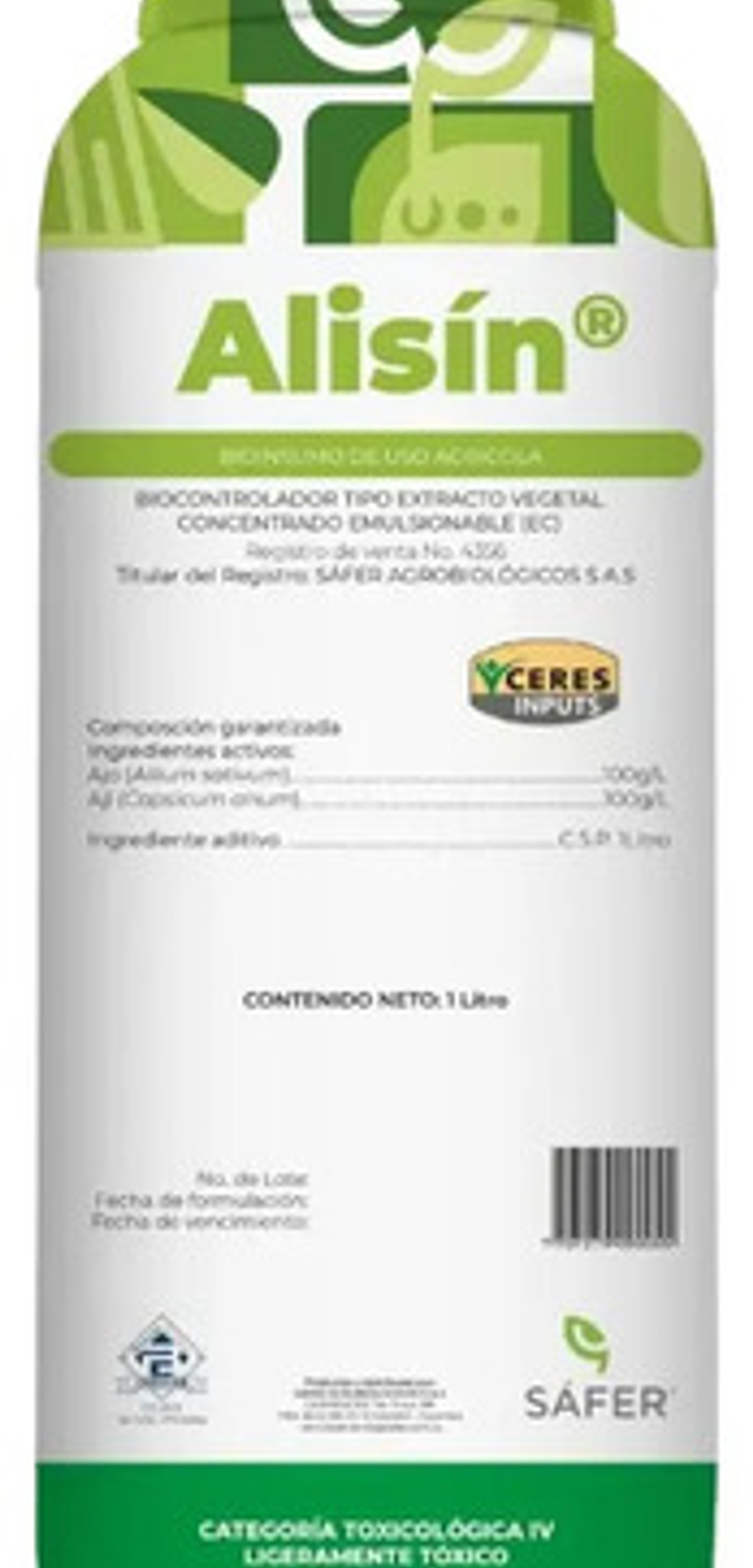 Control Plaga Organico  Alisin Ajo Y Aji X 250 Ml 1