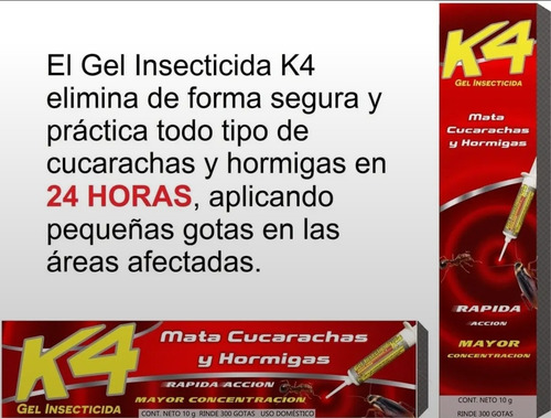 K4 Gel Control de Cucarachas x 10g | Cebo de Alta Eficiencia | Agrosamario 5