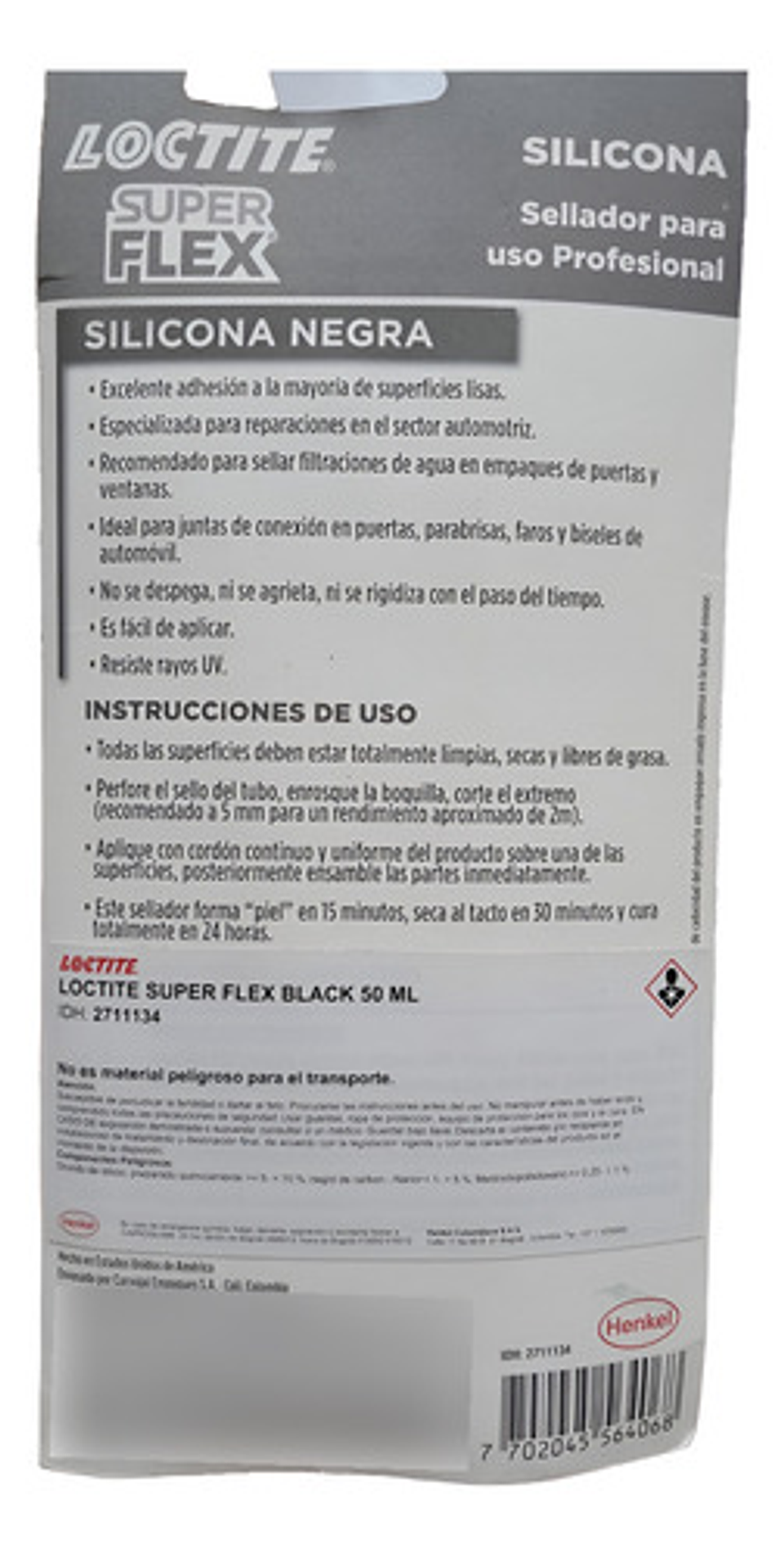 Silicona Superflex Negra 50ml Loctite 4