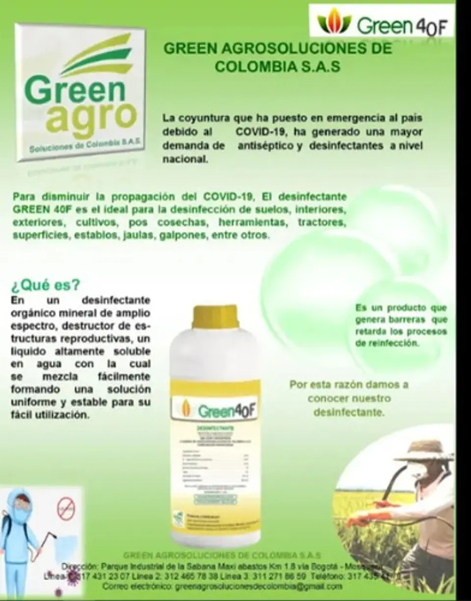 Desinfectante Orgánico Green Agro 1 Litro - Fungicida Natural Agrosamario 2