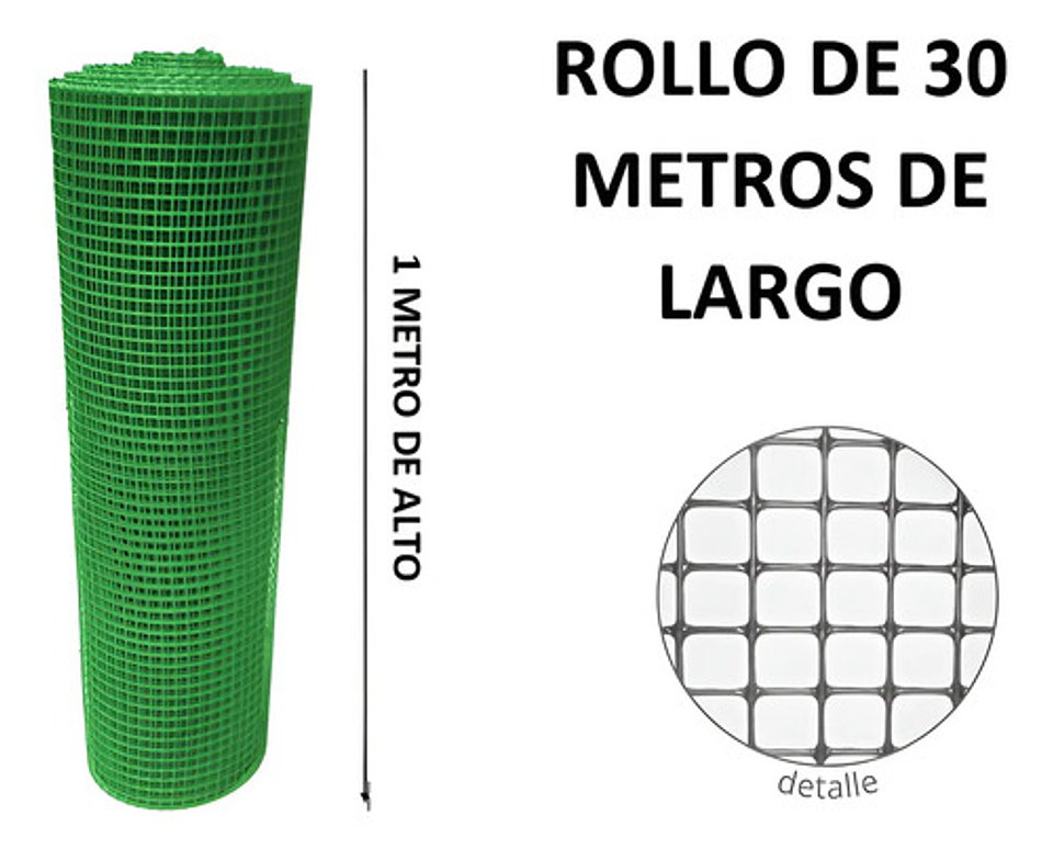 Malla Reja Cuadrada Plastica 16x16mm X 30mt Largo/1mt Alto 21