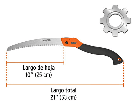Serrucho Plegable De 10 Hoja Curva Herramienta Truper 100198