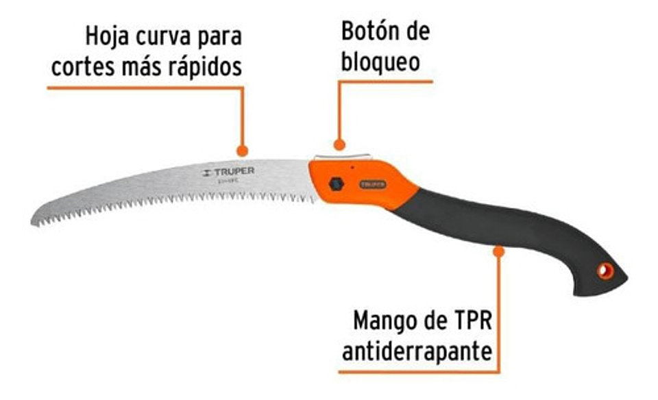 Serrucho Plegable De 10 Hoja Curva Herramienta Truper 100198 5