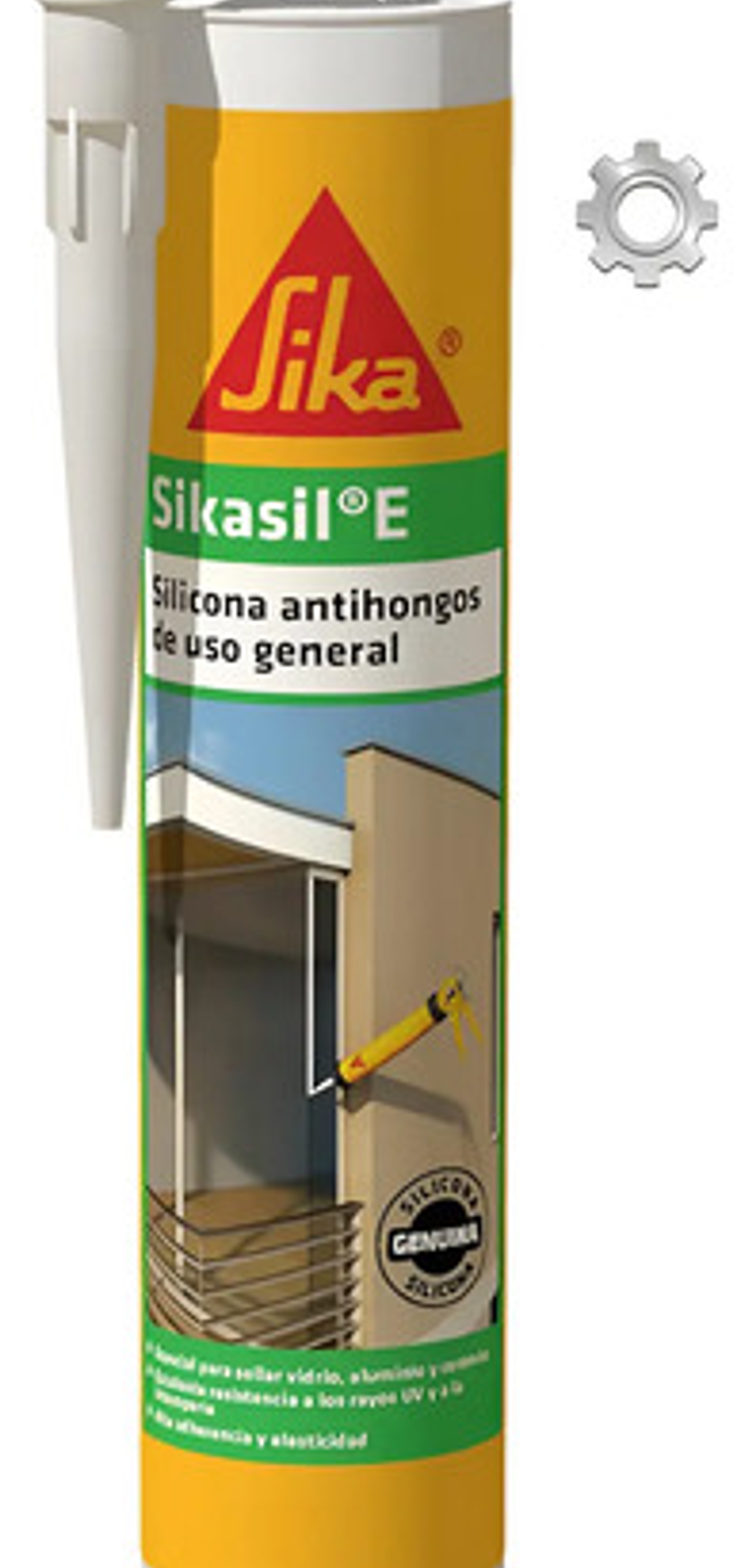 Sikasil E Silicona Antihongos Sello Juntas Vidrio Blanco 1