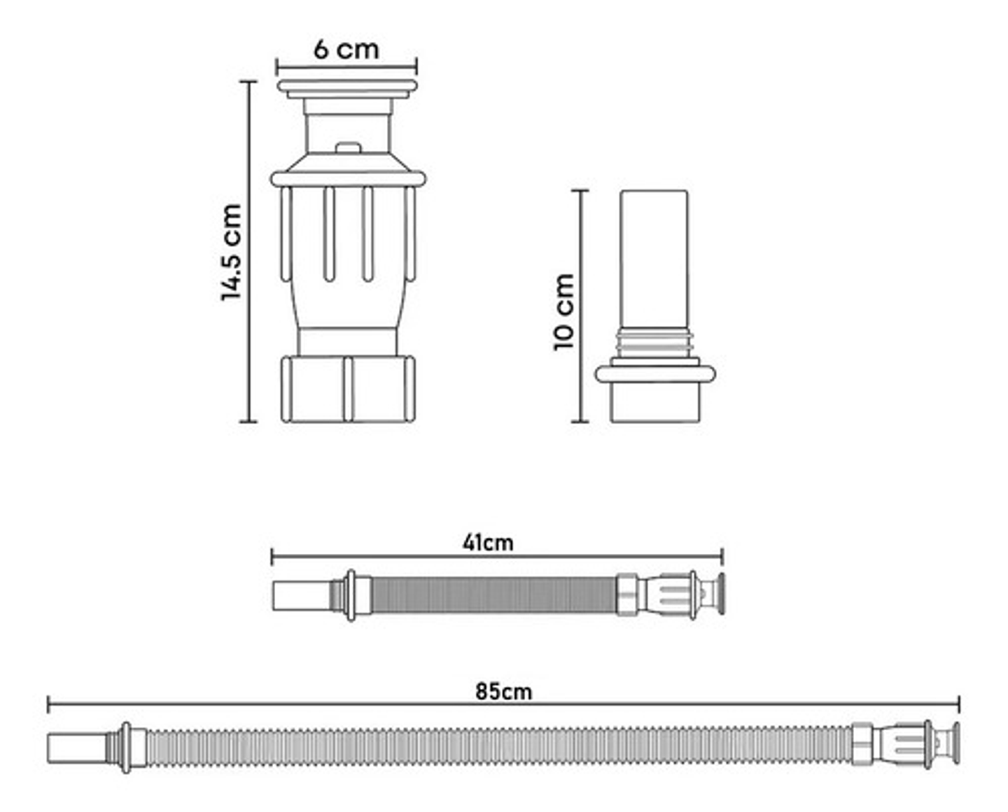 Sifon Expansible 1 1/2  - 1 1/4  Metalizado  Gricol 6