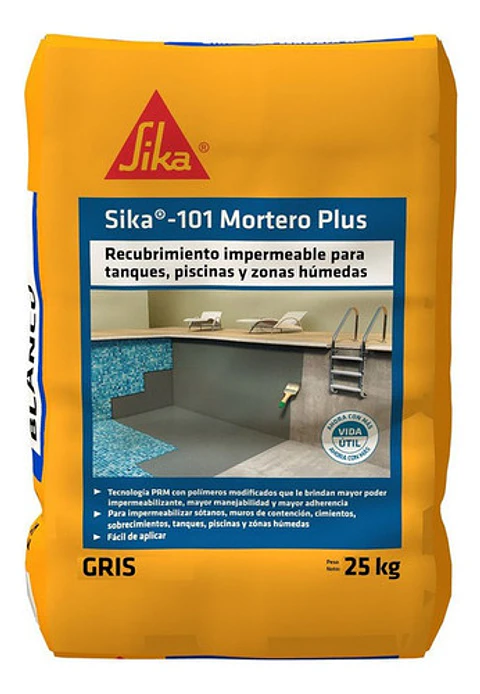 Sika-101 Mortero Plus Gris (Bulto x 25 Kg) - Impermeabilizante | Agrosamario