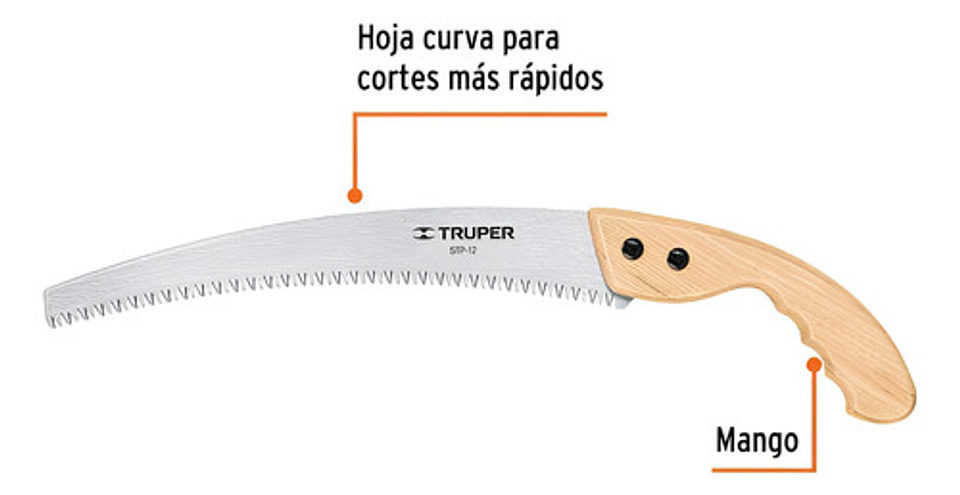 Serrucho Para Podar 12'' Mango De Madera Truper 18171 4