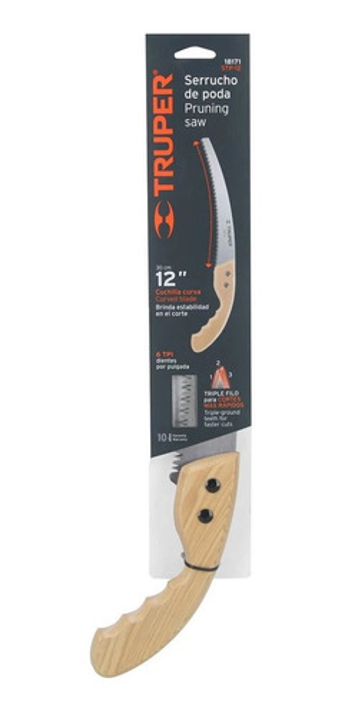 Serrucho Para Podar 12'' Mango De Madera Truper 18171 2