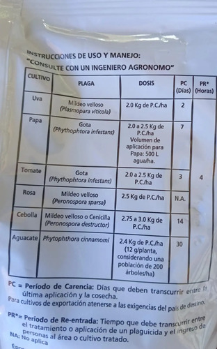 Ridomil Gold MZ 68 WG - Fungicida de Alta Eficacia | 375g | Agrosamario 3
