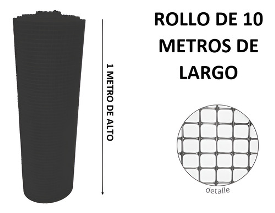 Malla Reja Cuadrada Plastica 16x16mm X 10mt Largo/1mt Alto 14