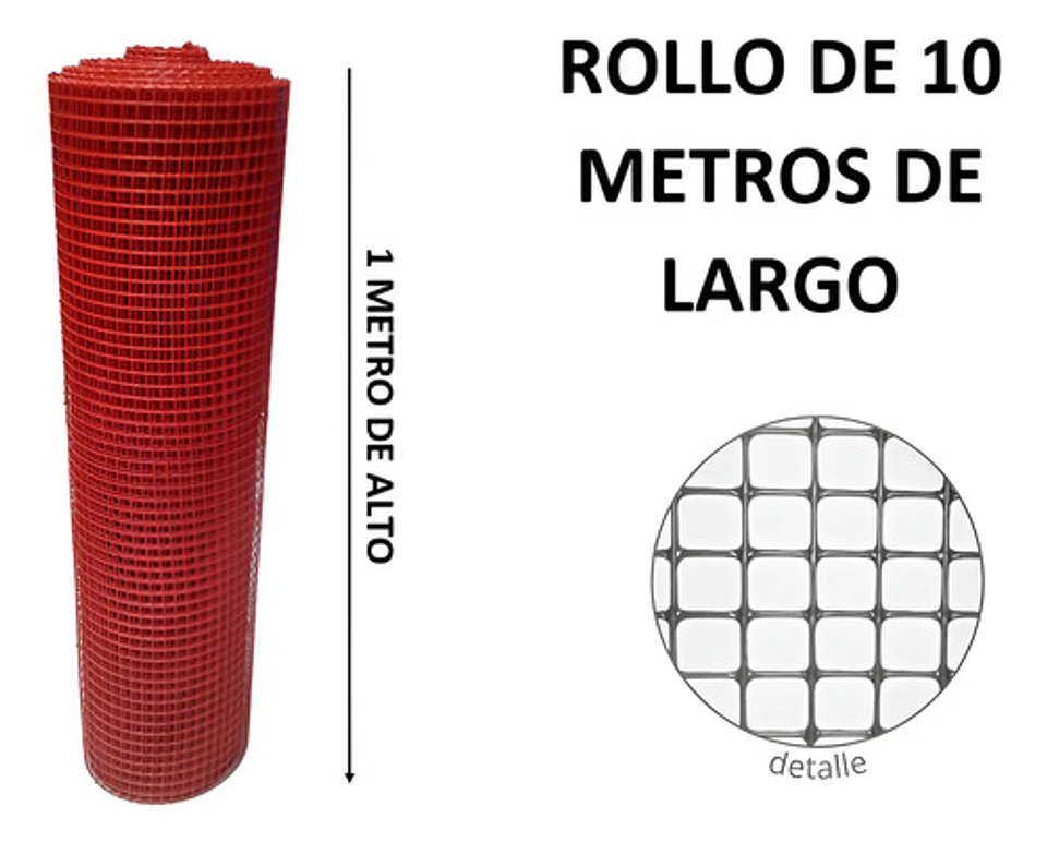 Malla Reja Cuadrada Plastica 16x16mm X 10mt Largo/1mt Alto 27