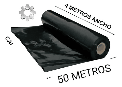 Plástico Negro 4 M Ancho X  50  Metros De Largo Cal 6
