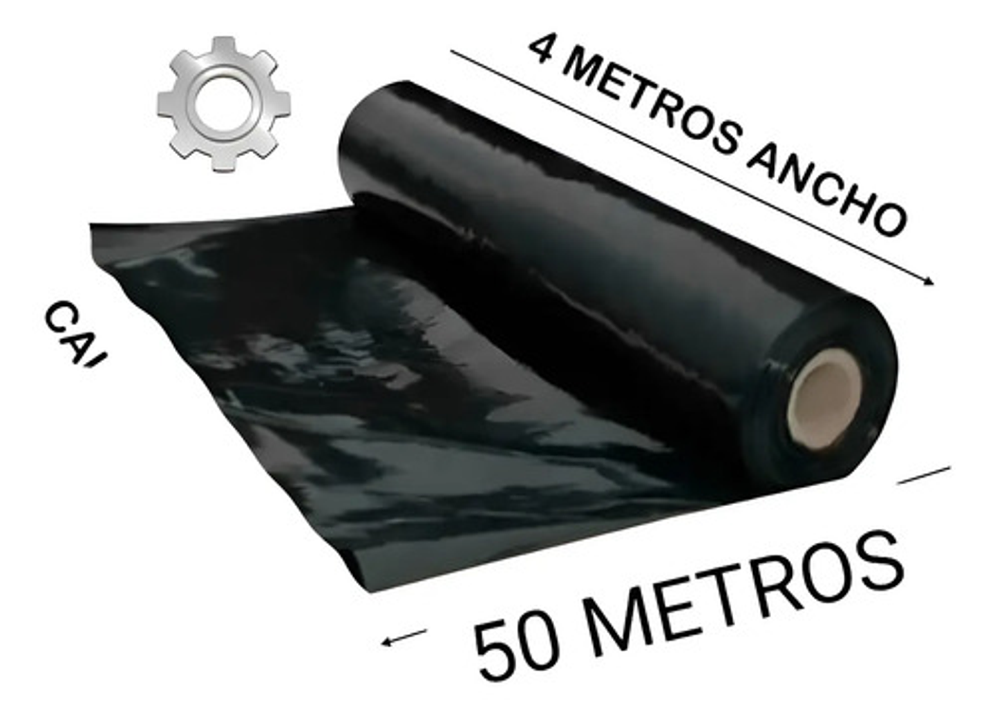 Plástico Negro 4 M Ancho X  50  Metros De Largo Cal 6 2