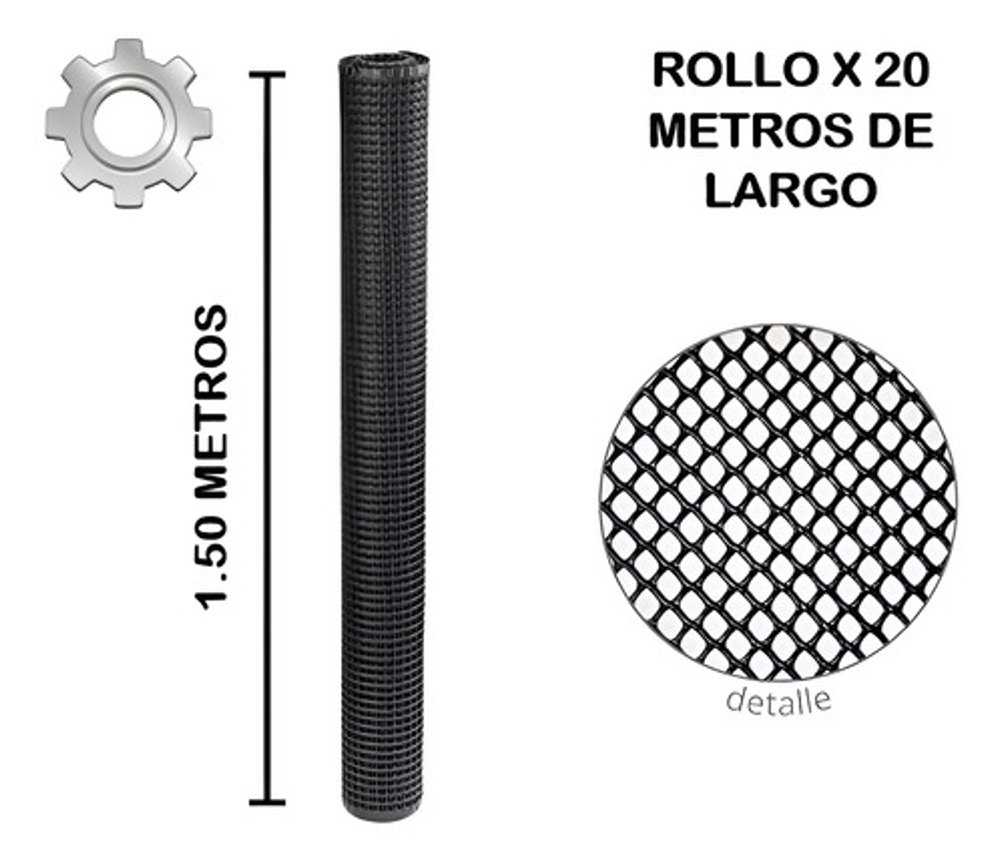 Malla Cafetera Plástica Negra Superior 4x4mm X 1.5 X 20 Met 2