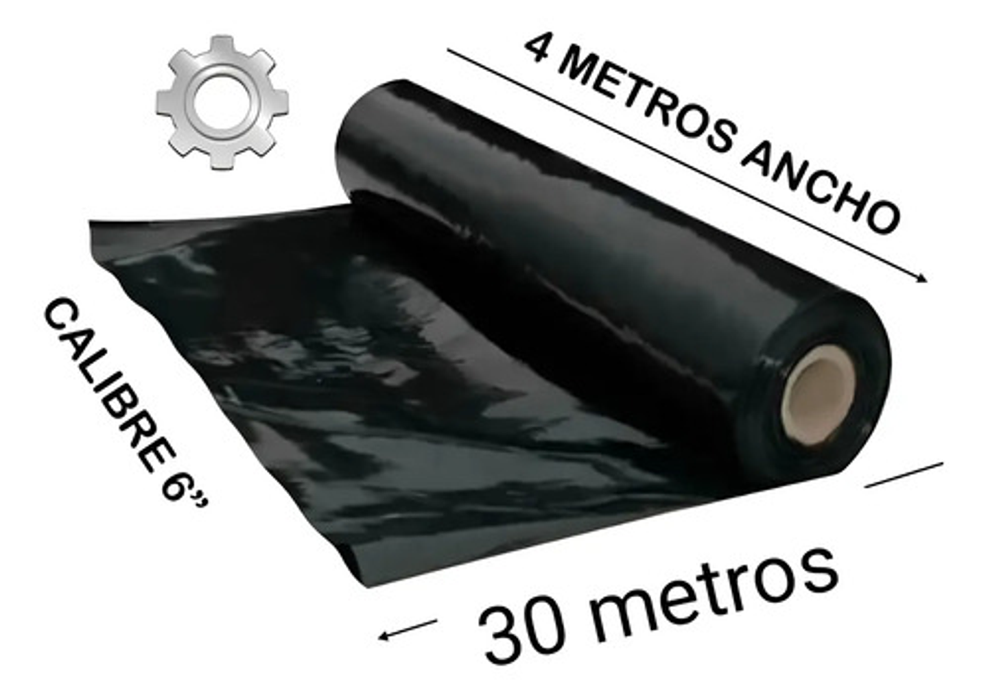 Plástico Negro 4 M Ancho X  30  Metros De Largo Cal 6 1