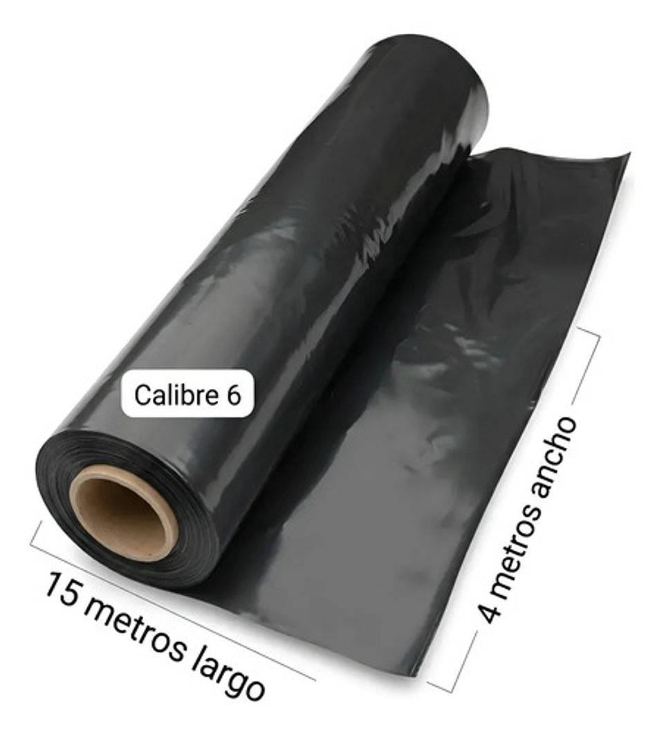 Plástico Negro 4 M Ancho X  15  Metro De Largo Cal 6 7