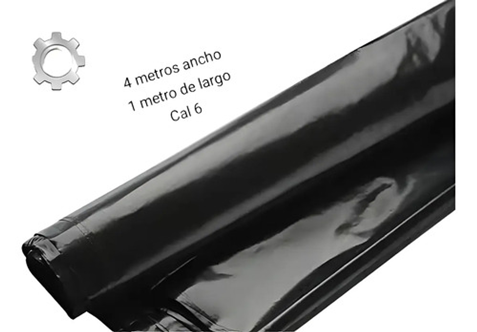 Plástico Negro 4 M Ancho X  1 Metro De Largo Cal 6 2