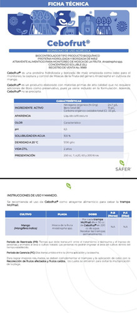 Cebofrut X  Proteína Hidrolizada Para Mosca X Litro