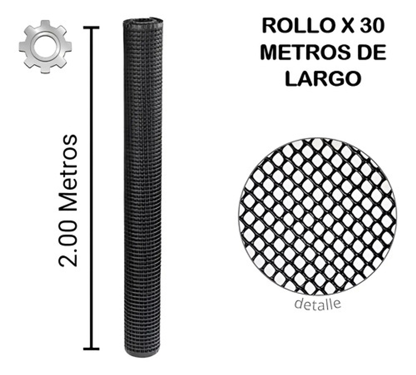 Malla Cafetera Plástica Negra Superior 4x4mm X 2 X 30 Metros 2