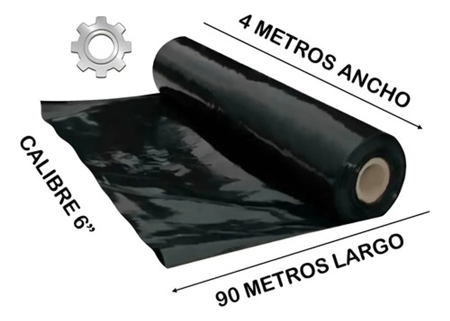 Rollo Plástico Negro 4 M Ancho X  100 Mtrs De Largo Cal 6 2