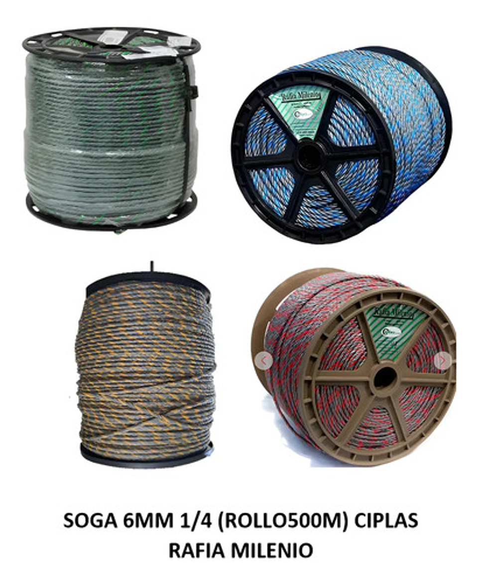 Soga 6mm 1/4 (rollo500m) Ciplas Rafia Milenio 1