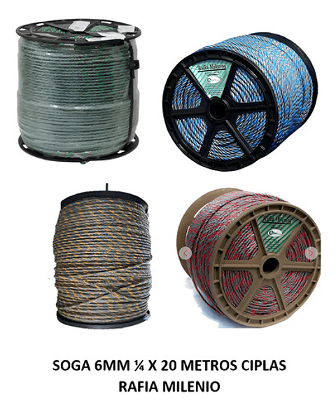 Soga 6mm 1/4   X 20 Metros Ciplas Rafia