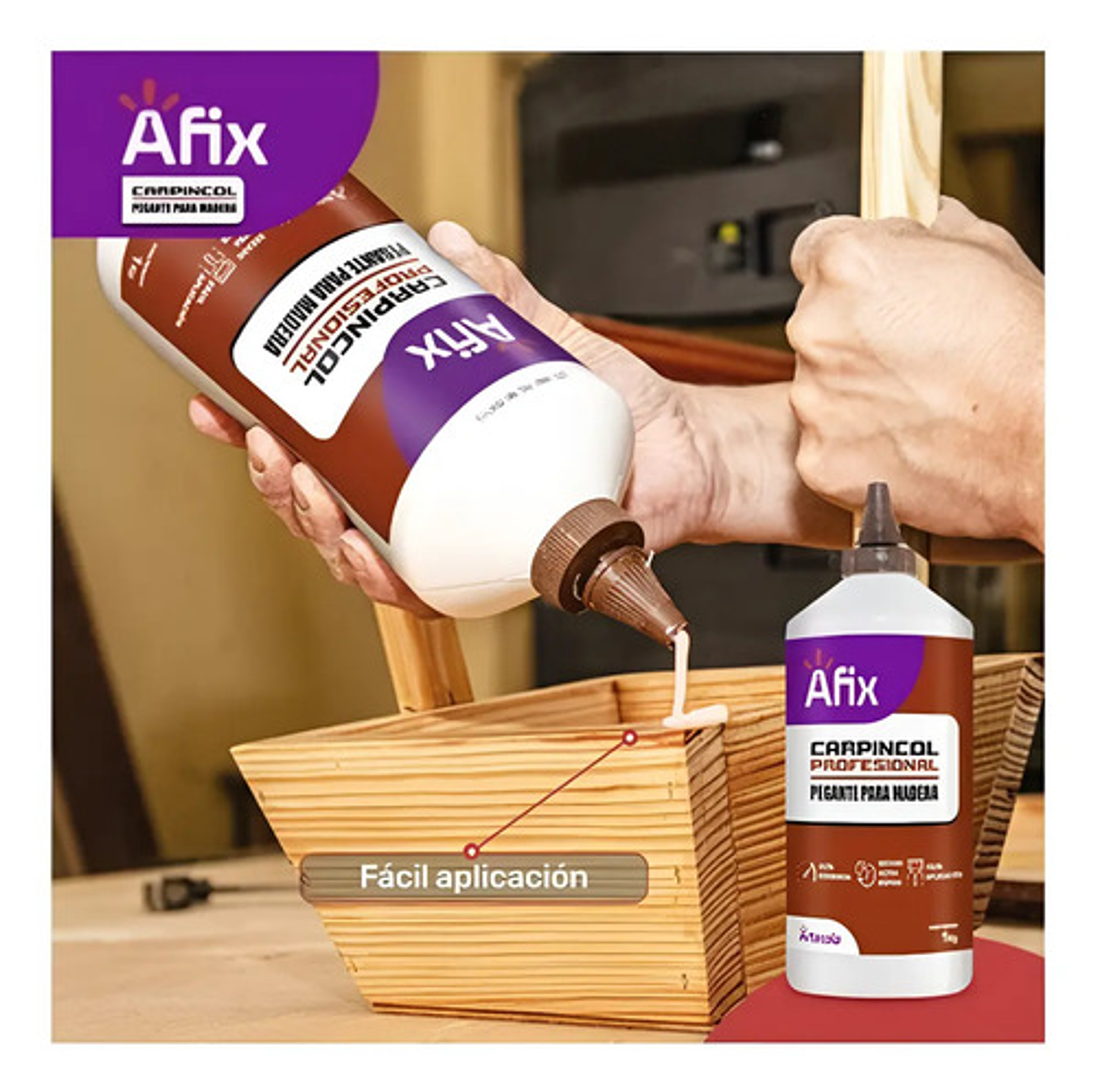 Pegante Madera Profesional Afix Carpincol Mr-60 X 500 Gr Color Beige 5