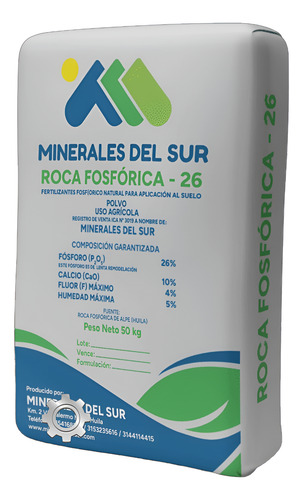 Roca Fosfórica 26% Minerales del Sur (50 kg) | Enmienda Mineral | Agrosamario 2